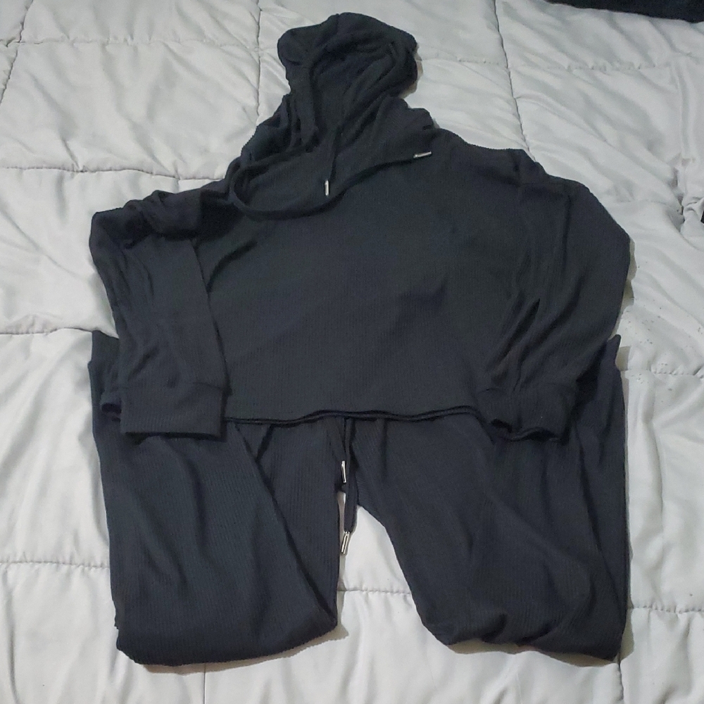 Derek Heart Charcoal Hooded Sweater